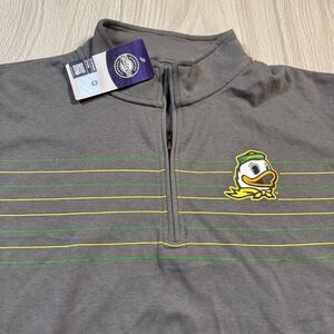 Oregon Ducks 1/4 Zip Pullover Men’s XL Gray Logo Captivating New
